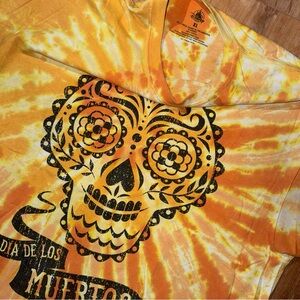 Disneyland Dia de los Muertos Skull Tie-Dye TShirt XL Hippie Summer Mom Dad-Core
